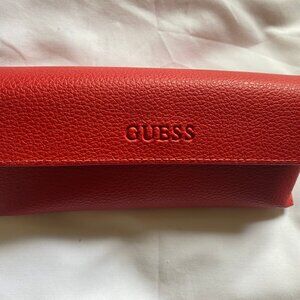 Guess Red Sunglasses Case Semi Hard Clamshell Protective Eyeglasses CASE ONLY